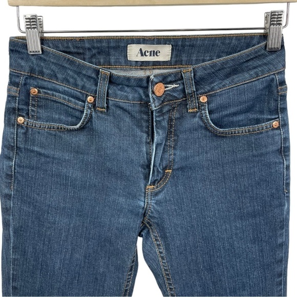 Acne Dark Wash Hex DC Slim Fit Straight Midrise Jeans Size 27 - Picture 4 of 7